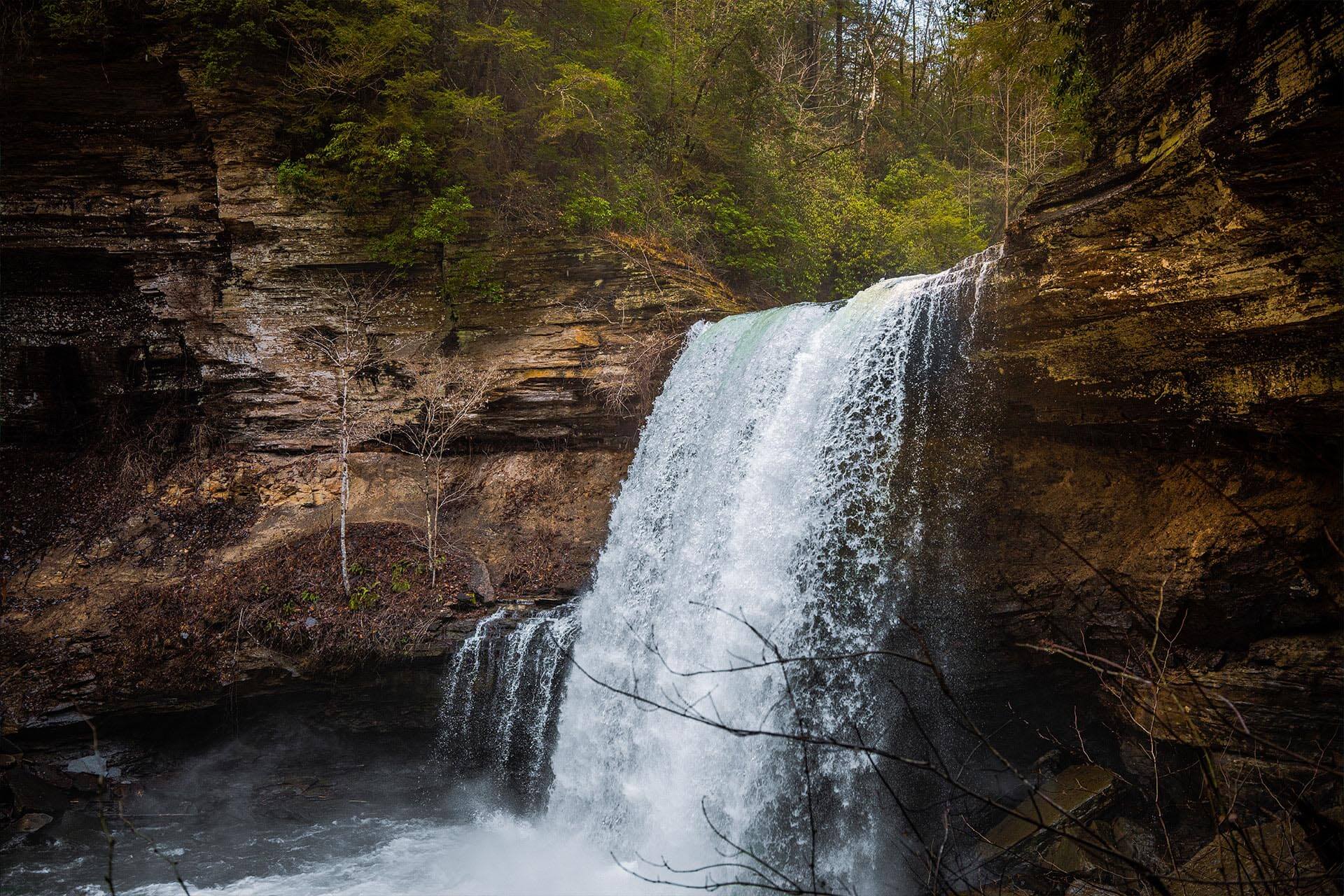 burgess falls waterfall tennessee glamping adventures
