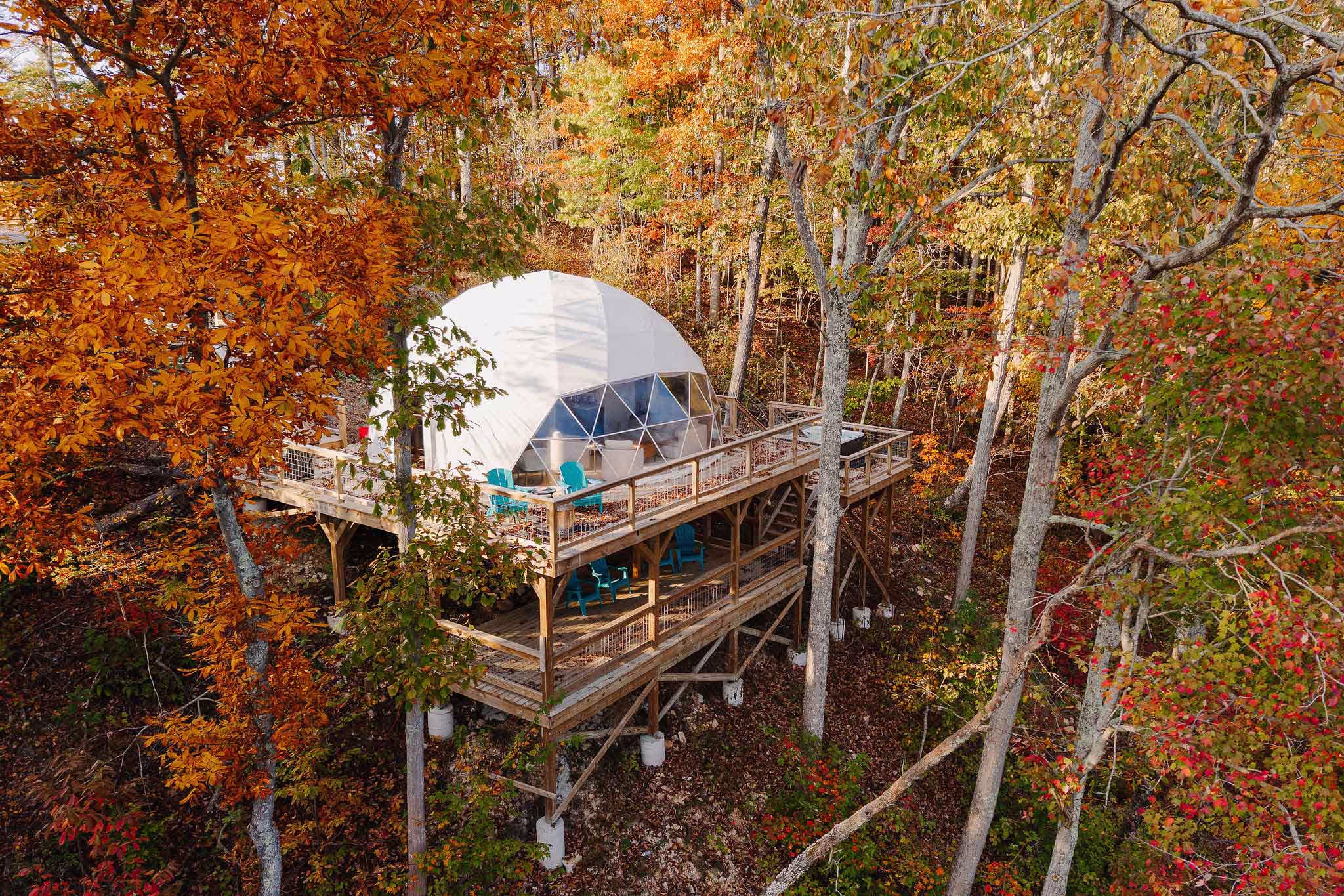 glamping at center hill lake tennessee fall